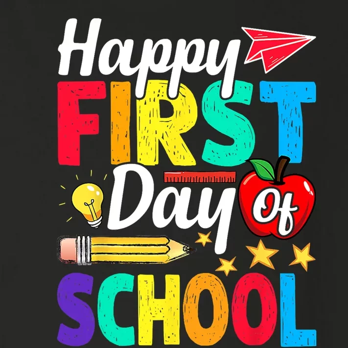 Happy First Day Of School Cute Funny Back To School Toddler Long Sleeve Shirt