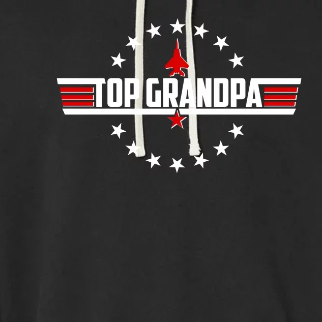 Happy Father's Day Top Grandpa Garment-Dyed Fleece Hoodie