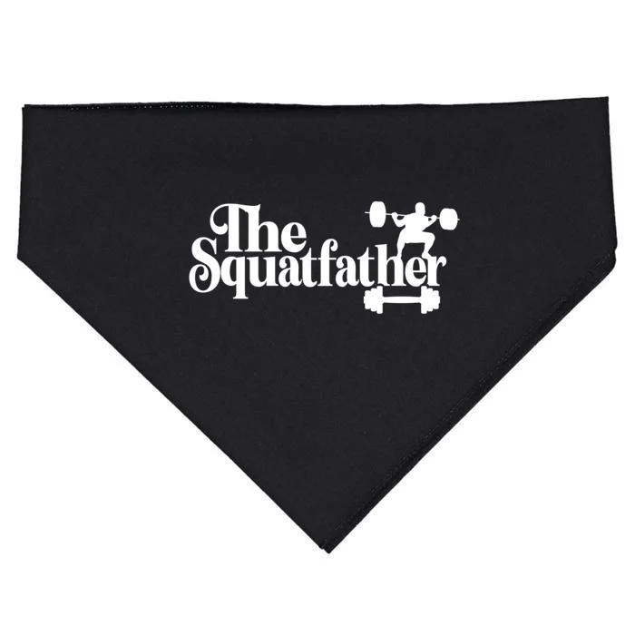 Happy FatherS Day The Squat Father Weightlifting Dad Gift USA-Made Doggie Bandana