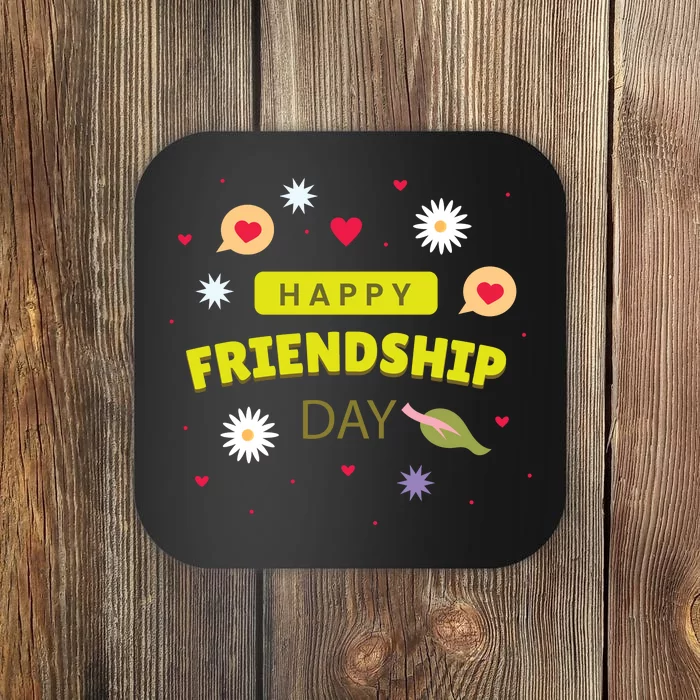 Happy Friendship Day Celebration Graphic Coaster