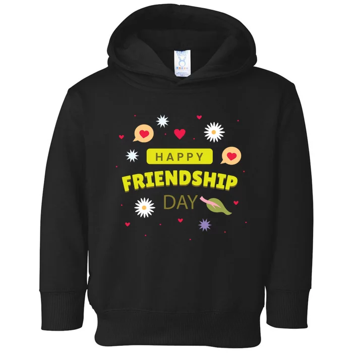 Happy Friendship Day Celebration Graphic Toddler Hoodie