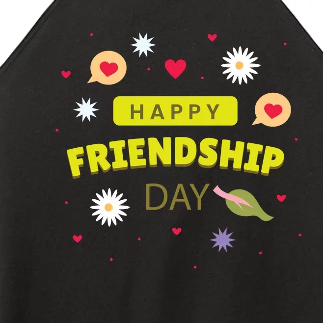 Happy Friendship Day Celebration Graphic Women’s Perfect Tri Rocker Tank