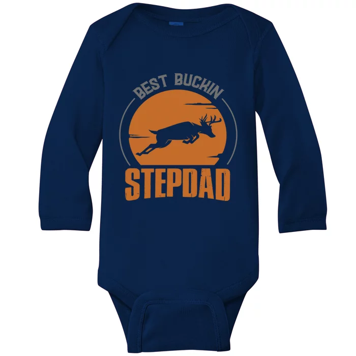 Hunter For Deer Haunter And Stepdads Or Best Buckin Stepdad Cool Gift Baby Long Sleeve Bodysuit