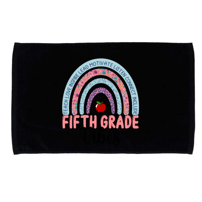 Happy First Day Of Fifth Grade Rainbow 5Th Grade Vibes Cute Gift Microfiber Hand Towel