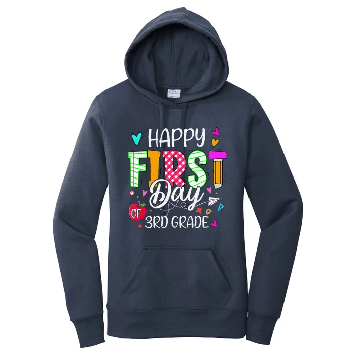 Happy First Day Of 3rd Grade Welcome Back To School Women's Pullover Hoodie