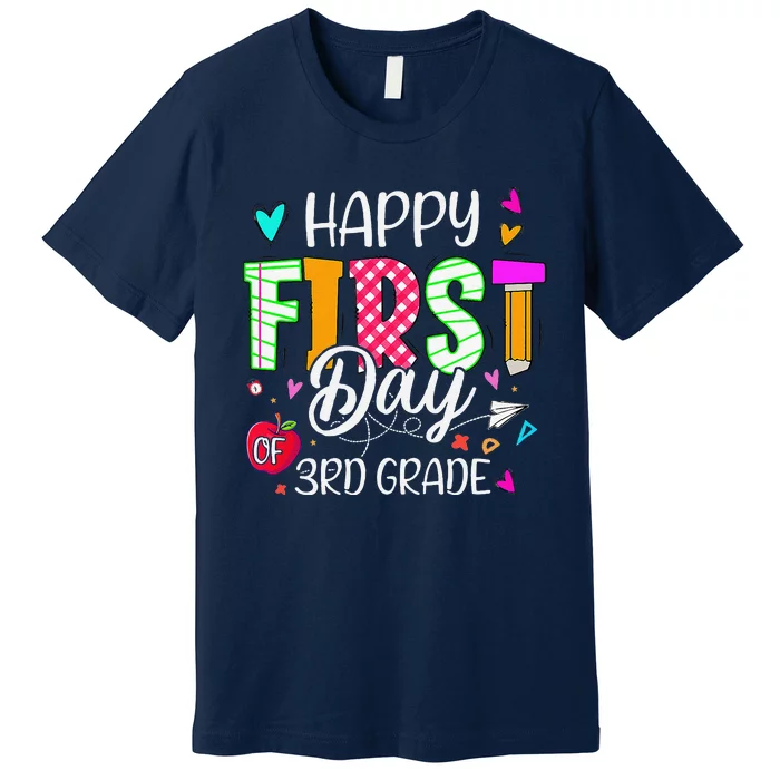 Happy First Day Of 3rd Grade Welcome Back To School Premium T-Shirt