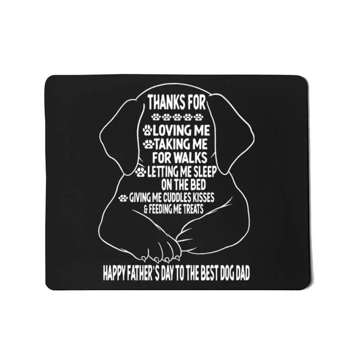 Happy FatherS Day Dog Dad Mousepad