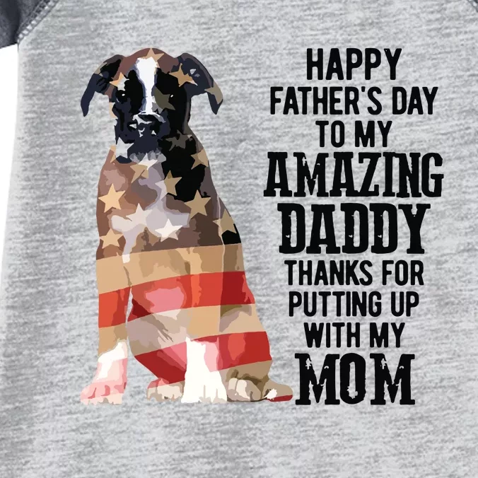 Happy Fathers Day To My Amazing Daddy Boxer Dog Infant Baby Jersey Bodysuit