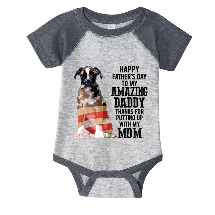 Happy Fathers Day To My Amazing Daddy Boxer Dog Infant Baby Jersey Bodysuit