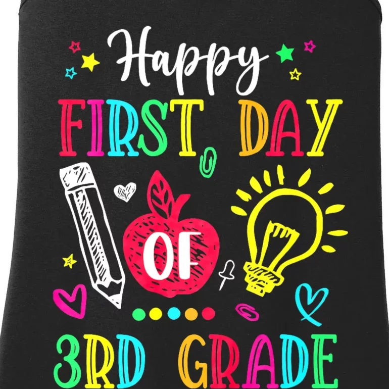 Happy First Day Of 3rd Grade Back To School Teachers Ladies Essential Tank