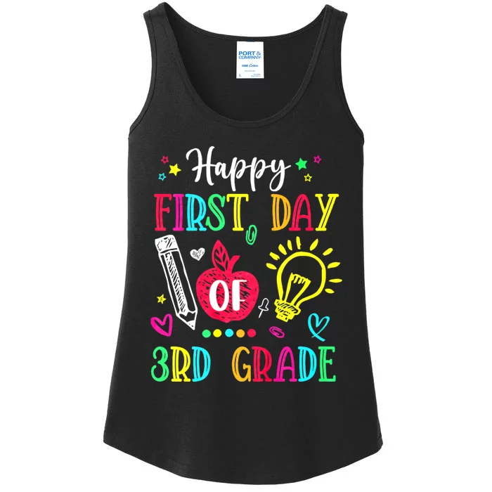 Happy First Day Of 3rd Grade Back To School Teachers Ladies Essential Tank