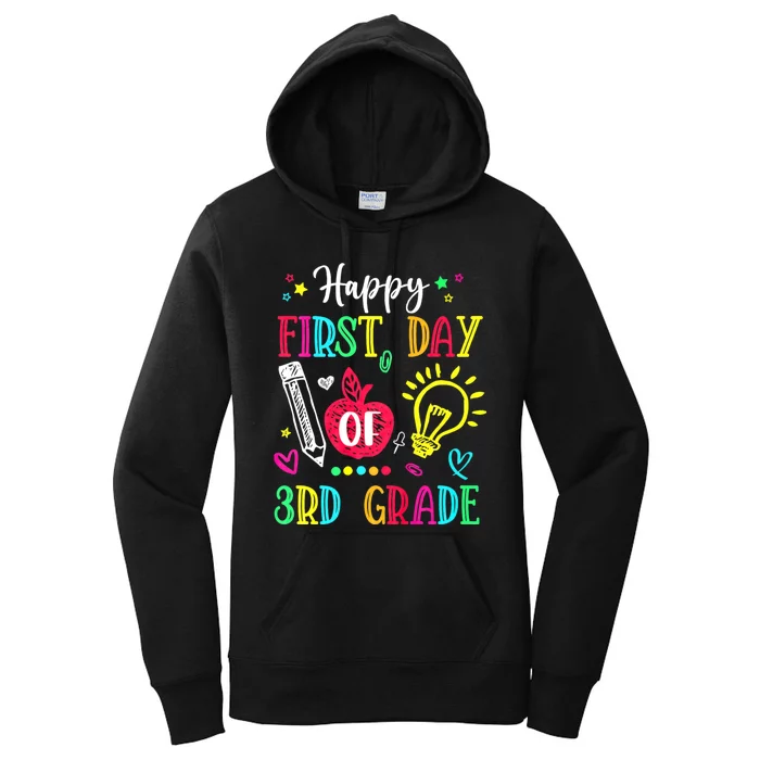 Happy First Day Of 3rd Grade Back To School Teachers Women's Pullover Hoodie