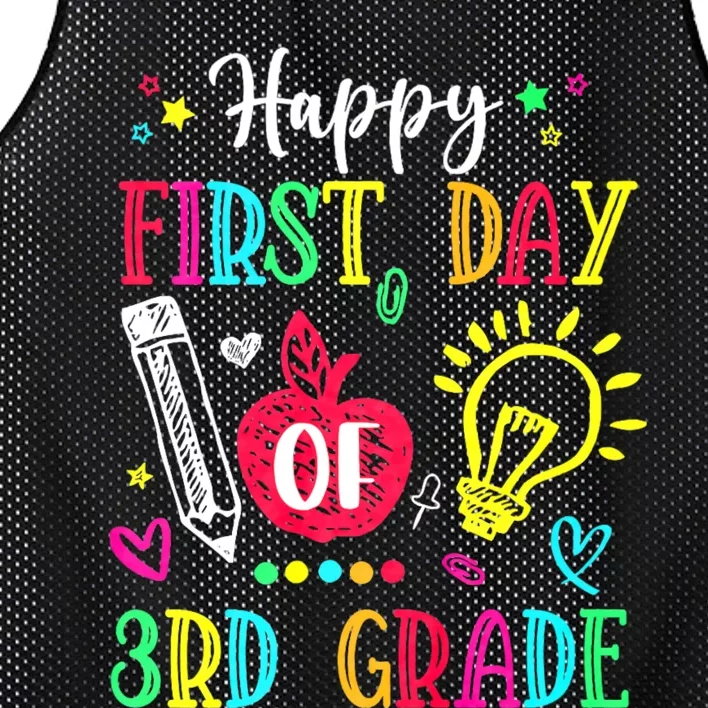 Happy First Day Of 3rd Grade Back To School Teachers Mesh Reversible Basketball Jersey Tank