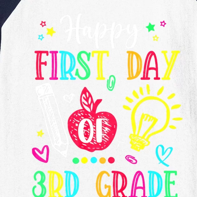 Happy First Day Of 3rd Grade Back To School Teachers Baseball Sleeve Shirt