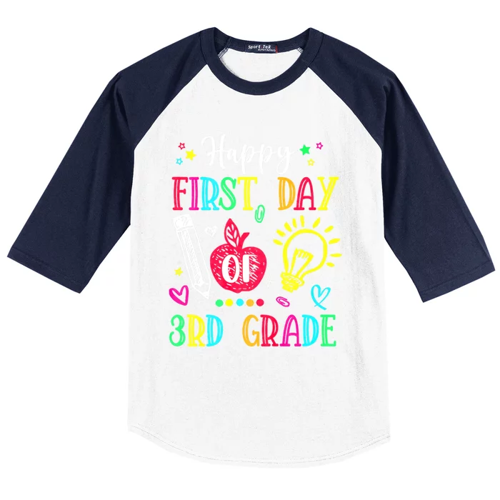 Happy First Day Of 3rd Grade Back To School Teachers Baseball Sleeve Shirt