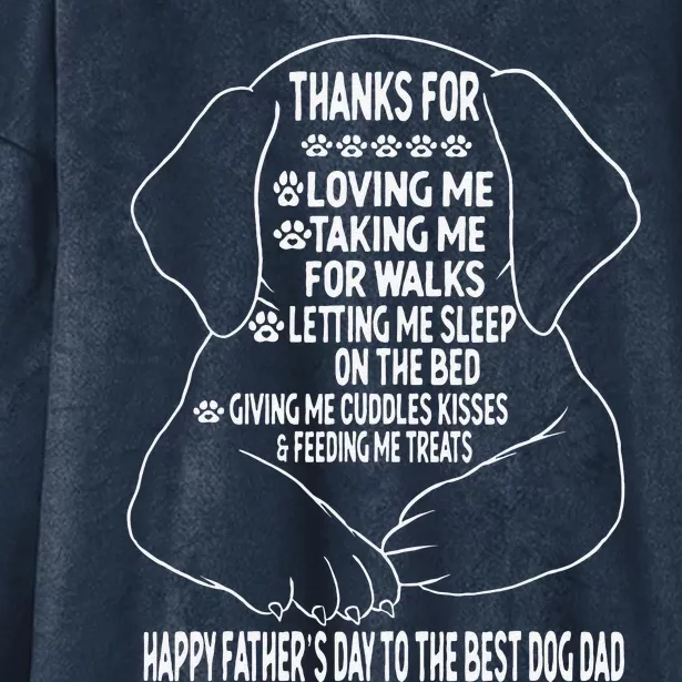 Happy Fathers Day Dog Dad From Daughter Son And Wife Hooded Wearable Blanket