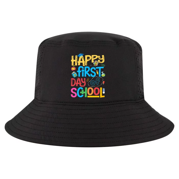 Happy First Day Of School Kindergarten Student Teacher Gifts Cool Comfort Performance Bucket Hat