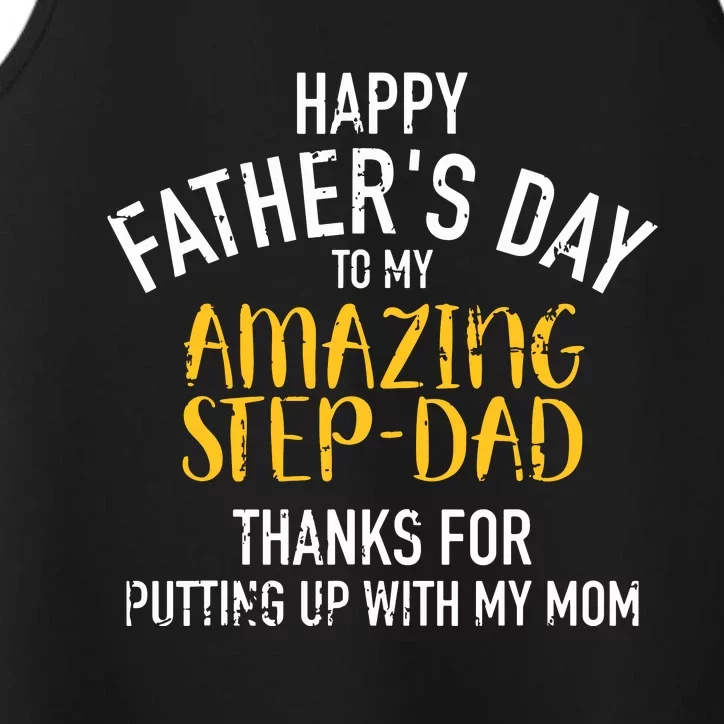 Happy Fathers Day Step Dad Performance Tank