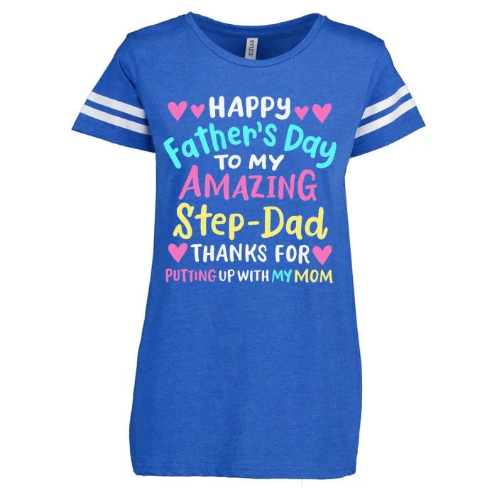 Happy Fathers Day To My Amazing Step Dad Cool Enza Ladies Jersey Football T-Shirt