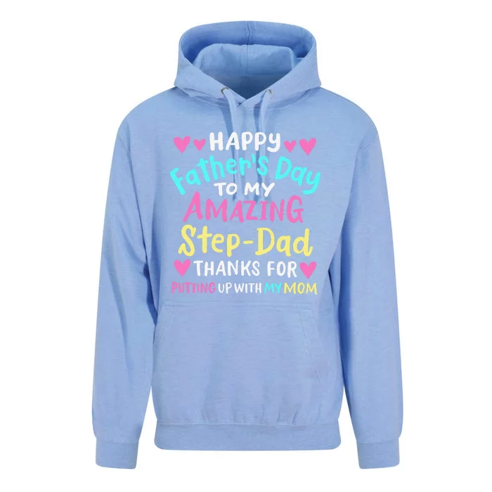 Happy Fathers Day To My Amazing Step Dad Cool Unisex Surf Hoodie