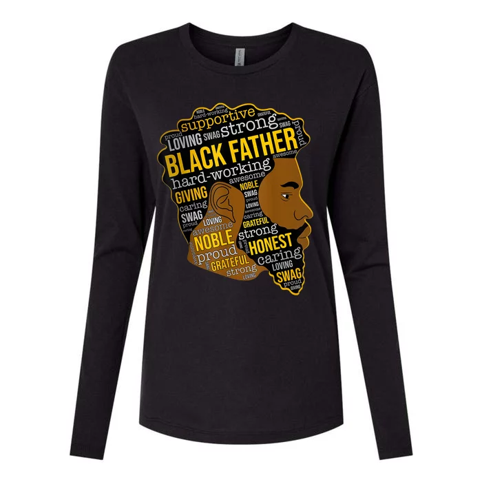 Happy Father Day Black Father King Afro African Man Womens Cotton Relaxed Long Sleeve T-Shirt