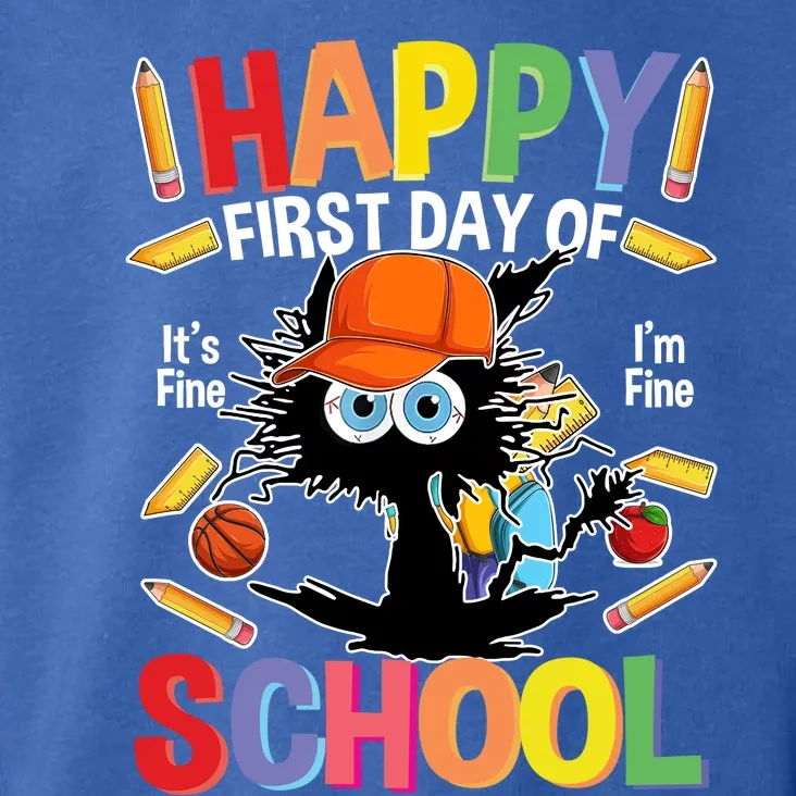 Happy First Day Of School Back To School Black Cat Toddler Hoodie