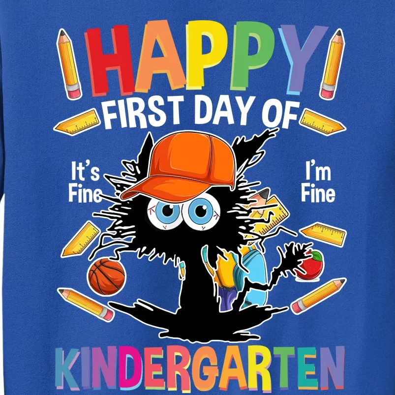 Happy First Day Of Kindergarten Back To School Black Cat Sweatshirt