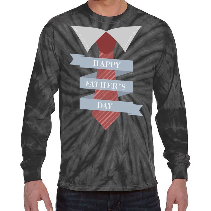 Happy Father's Day Tie Tie-Dye Long Sleeve Shirt