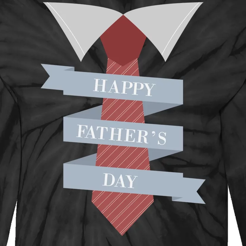 Happy Father's Day Tie Tie-Dye Long Sleeve Shirt