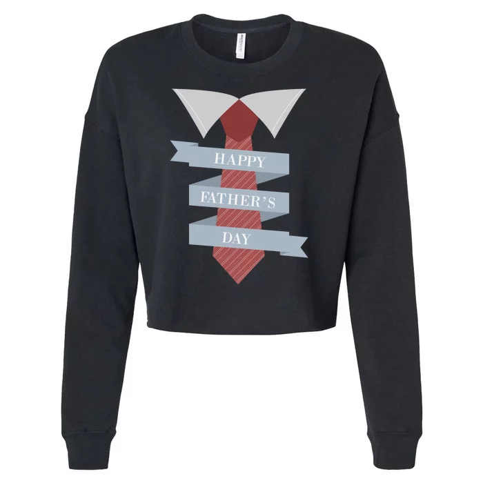 Happy Father's Day Tie Cropped Pullover Crew