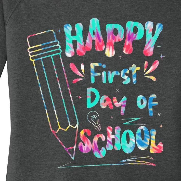 Happy First Day Of School Summers Out For School Kids Women's Perfect Tri Tunic Long Sleeve Shirt