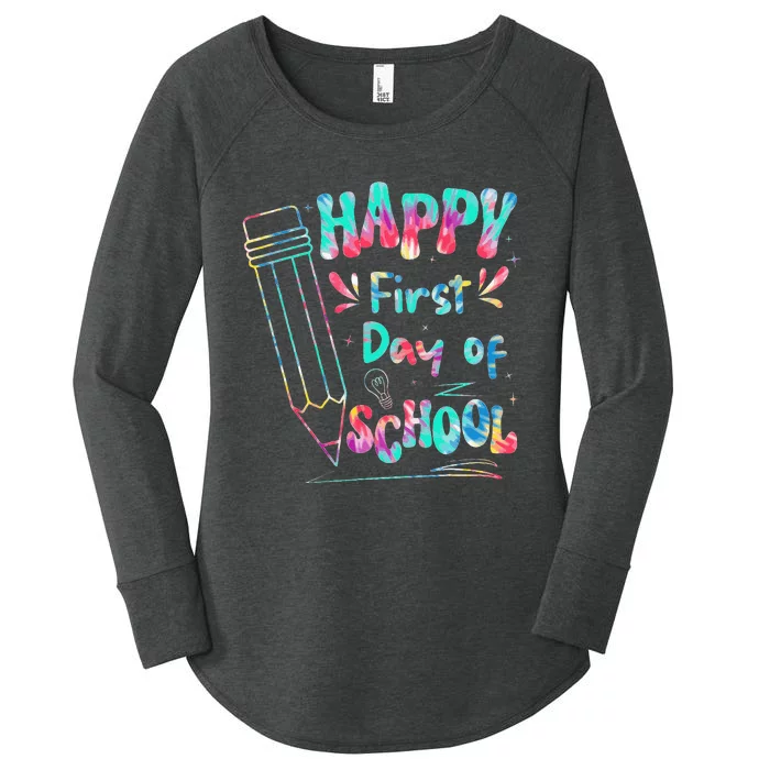 Happy First Day Of School Summers Out For School Kids Women's Perfect Tri Tunic Long Sleeve Shirt