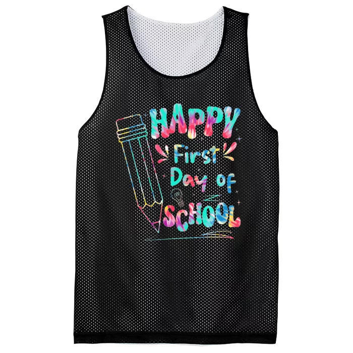 Happy First Day Of School Summers Out For School Kids Mesh Reversible Basketball Jersey Tank