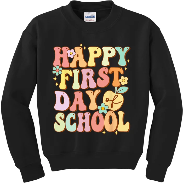 Happy First Day Of School Teachers Back To School Kids Sweatshirt