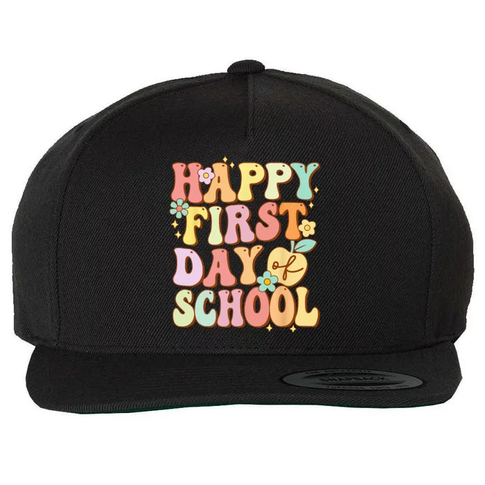 Happy First Day Of School Teachers Back To School Wool Snapback Cap