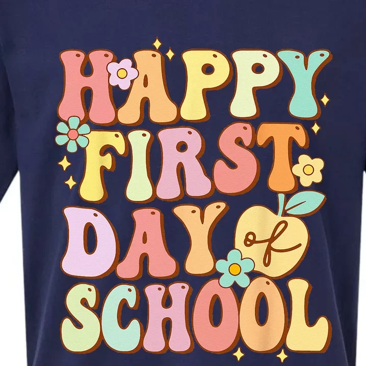 Happy First Day Of School Teachers Back To School Sueded Cloud Jersey T-Shirt