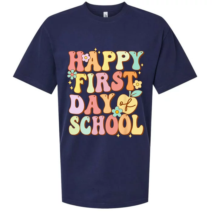 Happy First Day Of School Teachers Back To School Sueded Cloud Jersey T-Shirt