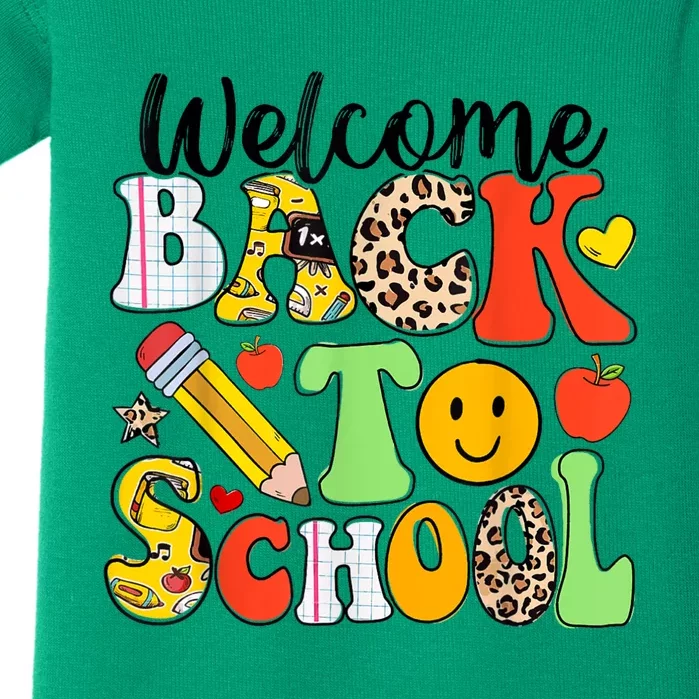 Happy First Day Of School Back To School Excitement Starting Strong School Ad Baby Bodysuit