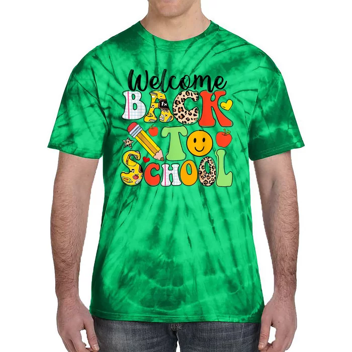 Happy First Day Of School Back To School Excitement Starting Strong School Ad Tie-Dye T-Shirt