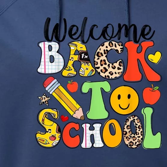 Happy First Day Of School Back To School Excitement Starting Strong School Ad Performance Fleece Hoodie