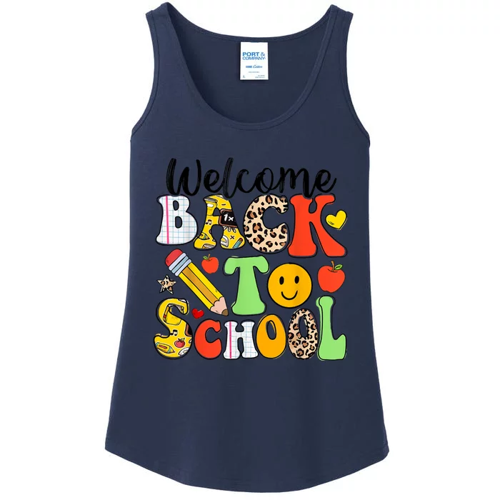 Happy First Day Of School Back To School Excitement Starting Strong School Ad Ladies Essential Tank