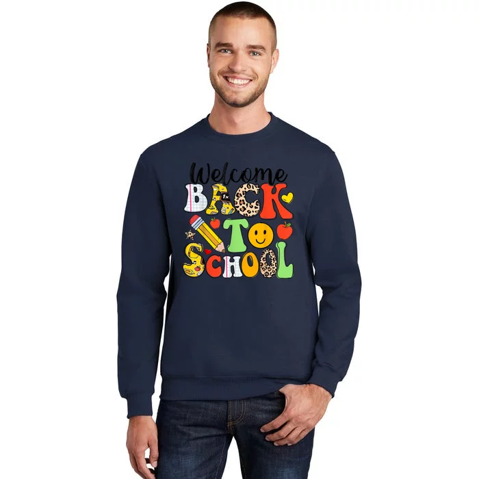 Happy First Day Of School Back To School Excitement Starting Strong School Ad Tall Sweatshirt