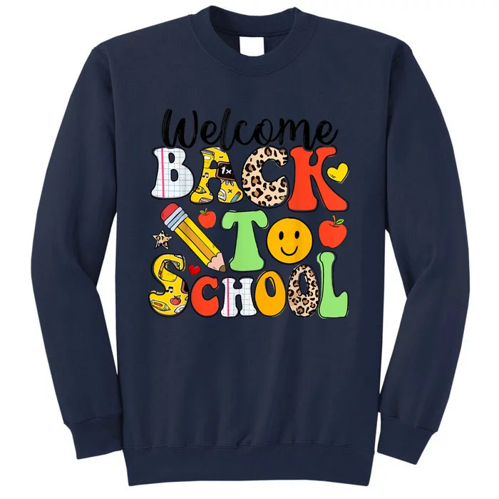 Happy First Day Of School Back To School Excitement Starting Strong School Ad Tall Sweatshirt