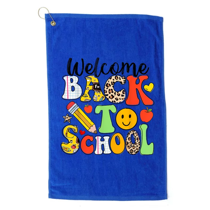 Happy First Day Of School Back To School Excitement Starting Strong School Ad Platinum Collection Golf Towel