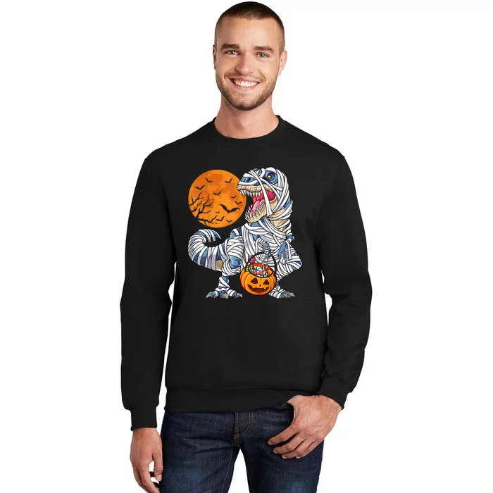 Halloween For Dinosaur T Rex Mummy Pumpkin Long Sleeve Sweatshirt