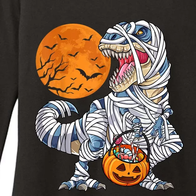 Halloween For Dinosaur T Rex Mummy Pumpkin Long Sleeve Womens CVC Long Sleeve Shirt