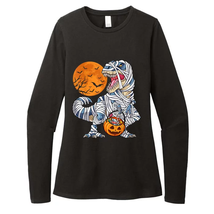 Halloween For Dinosaur T Rex Mummy Pumpkin Long Sleeve Womens CVC Long Sleeve Shirt