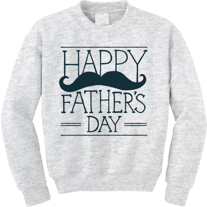 Happy Father's Day Mustache Gift Kids Sweatshirt