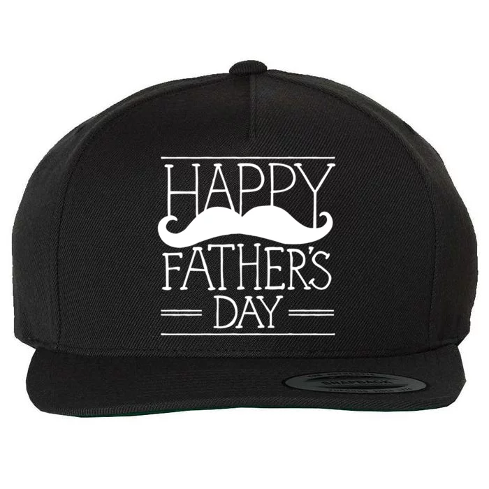 Happy Father's Day Mustache Gift Wool Snapback Cap