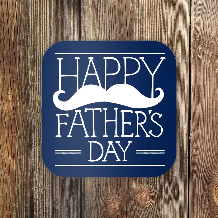 Happy Father's Day Mustache Gift Coaster